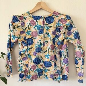 🌼 Tea Collection Girls’ Button-Front Floral Blouse – Size 10 🌼